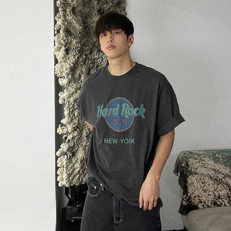 Clothing The Korean Fashion | Short Sleeve Vintage Print T-Shirt