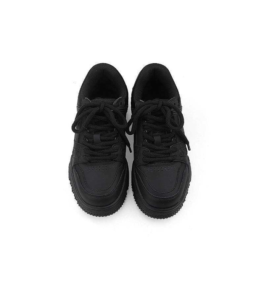 Accs & Bags & Shoes The Korean Fashion | Lace-Up Sneakers Black