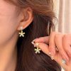 Women The Korean Fashion Earrings | Flower Earrings Gold