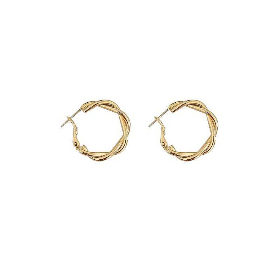 Women The Korean Fashion Earrings | Twisted Hoop Earrings Gold