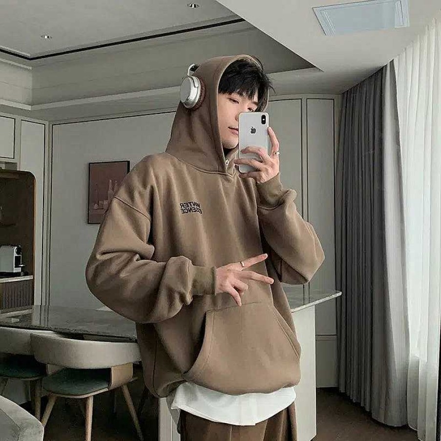 Clothing The Korean Fashion | Velvet Fleece Hooded Thickened Sweatshirt