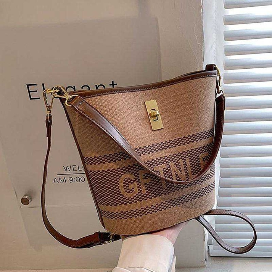 Women The Korean Fashion | Canvas Crossbody Bucket Bag