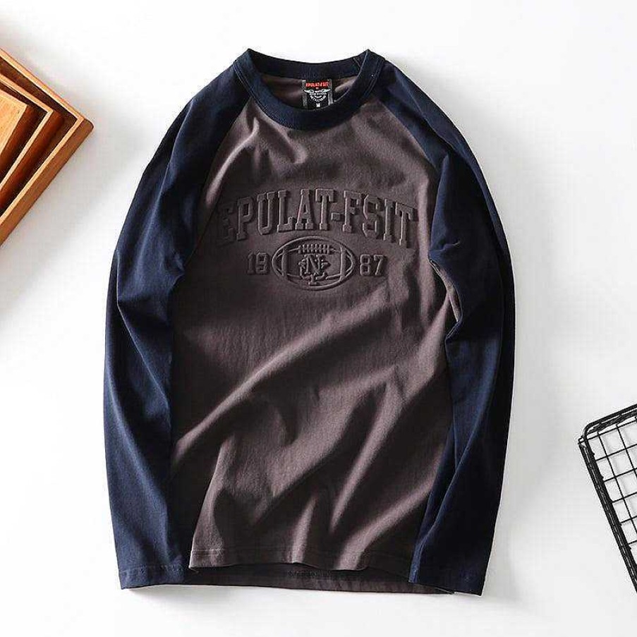 Casual Style Clothes The Korean Fashion | 3D Embossed Text Print Crew Neck Sweatshirt