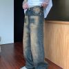 Clothing The Korean Fashion Jeans | Wide-Leg Straight-Leg Jeans Blue