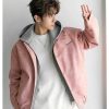 Clothing The Korean Fashion | Hooded Leather Jacket Pink