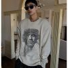 Clothing The Korean Fashion | Graffiti Graphic Round Neck Pullover Light Yellow