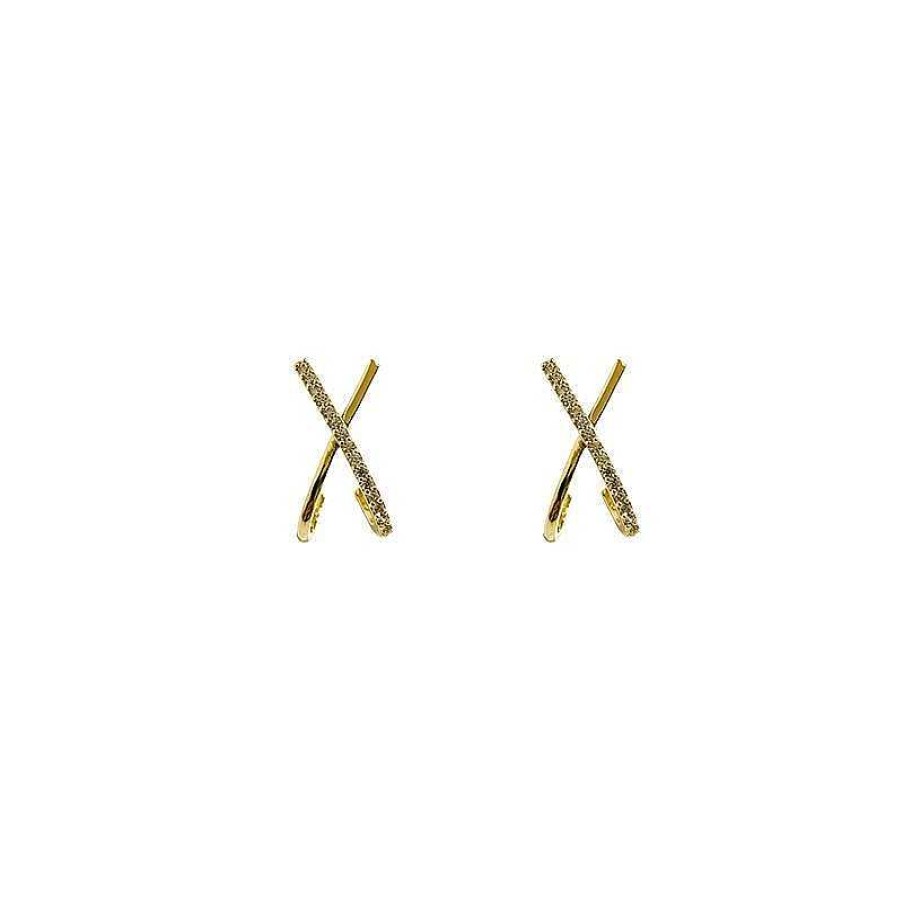 Women The Korean Fashion Earrings | Cross Design Earrings Silver Needle