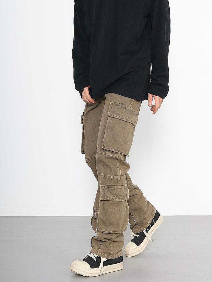 Clothing The Korean Fashion Jeans | Multi-Pocket Cargo Pants Camel