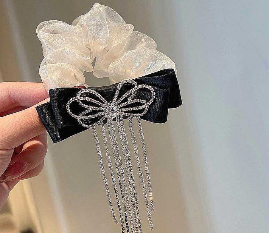 Women The Korean Fashion Hair Accessories | Zircon Tassel Scrunchies