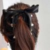 Women The Korean Fashion Hair Accessories | Bow Flower Hair Claw Clip Black