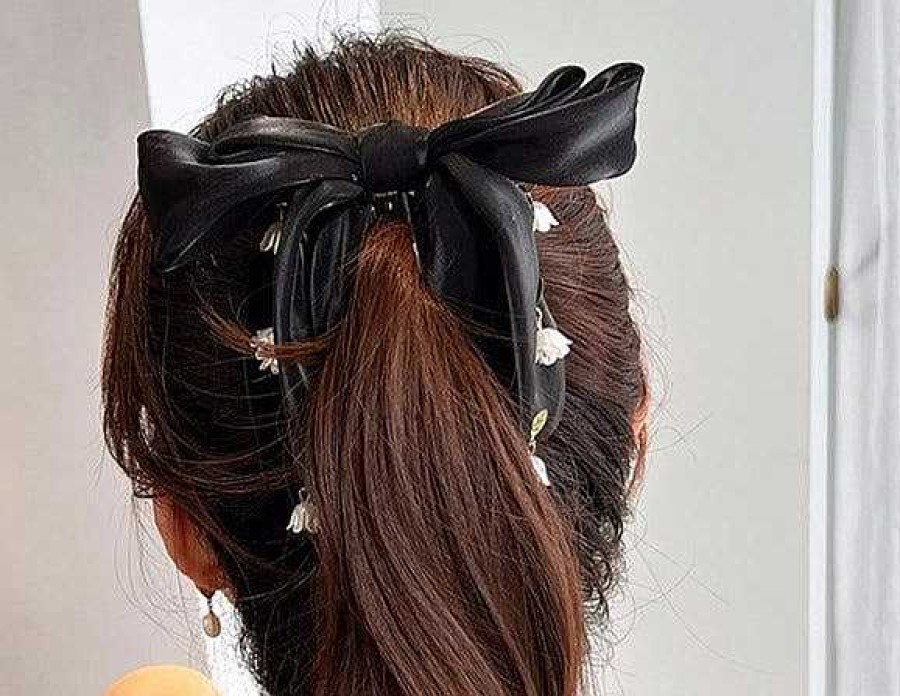 Women The Korean Fashion Hair Accessories | Bow Flower Hair Claw Clip Black