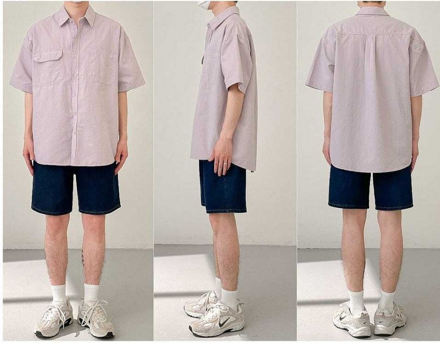 Clothing The Korean Fashion | Workwear Short-Sleeved Shirt