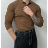 Clothing The Korean Fashion | Stretch Knit Polo Shirt