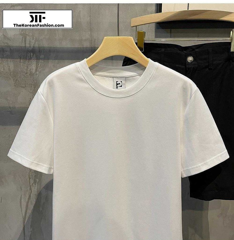 Casual Style Clothes The Korean Fashion | 280G Soft Cotton Short-Sleeved Shirt Cotton Basic Tee