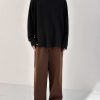 Clothing The Korean Fashion | Round Neck Pleated Long Sleeve Shirt