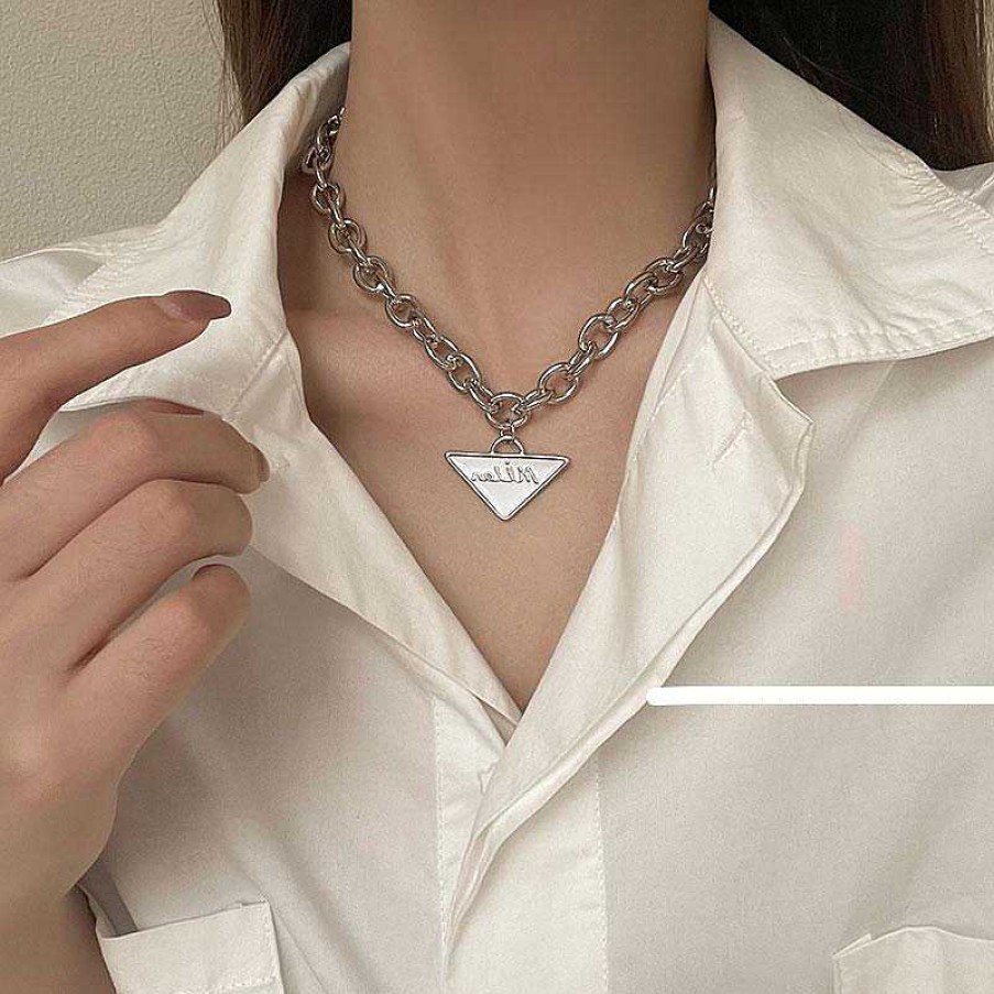 Women The Korean Fashion Necklaces | Triangle Pendant Necklace