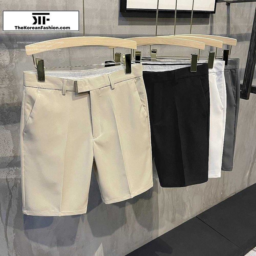 Clothing The Korean Fashion Shorts | Slim Fit Suit Chino Shorts