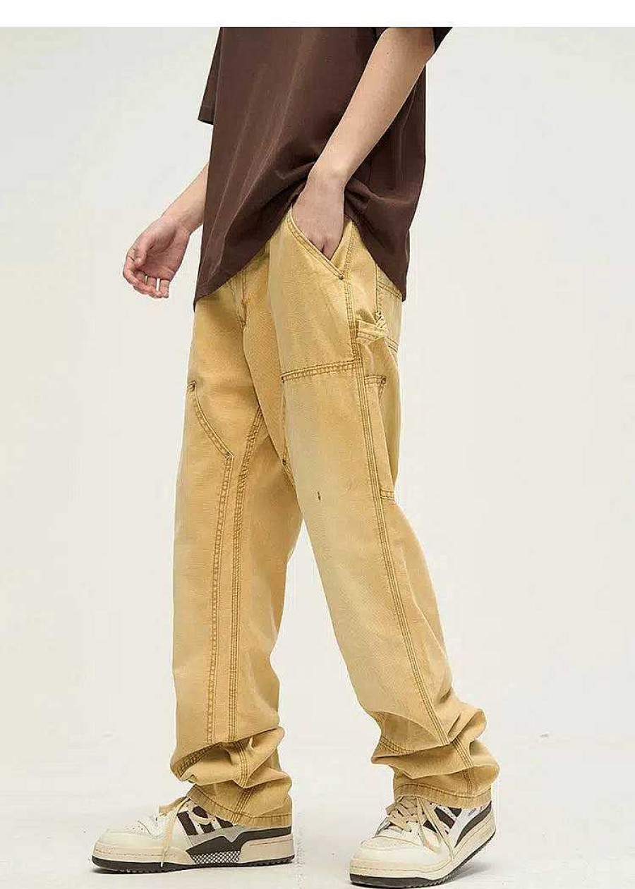 Clothing The Korean Fashion Jeans | Retro Straight-Leg Cargo Pants