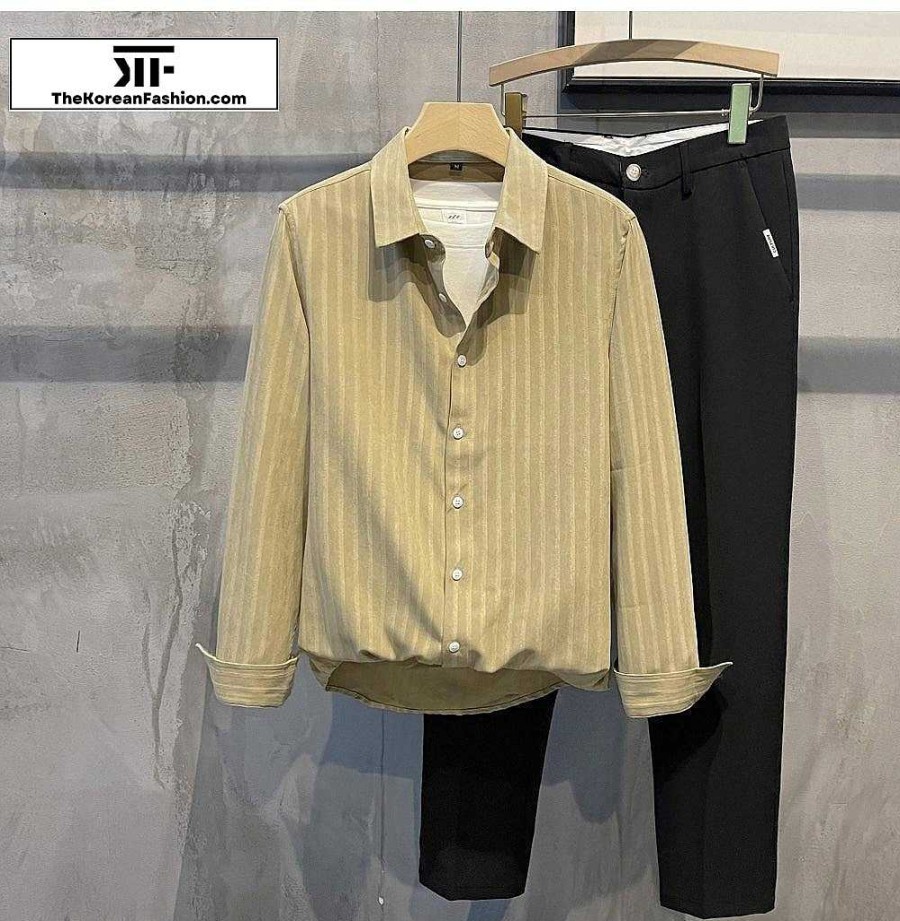 Casual Style Clothes The Korean Fashion | Button Down Striped Shirt