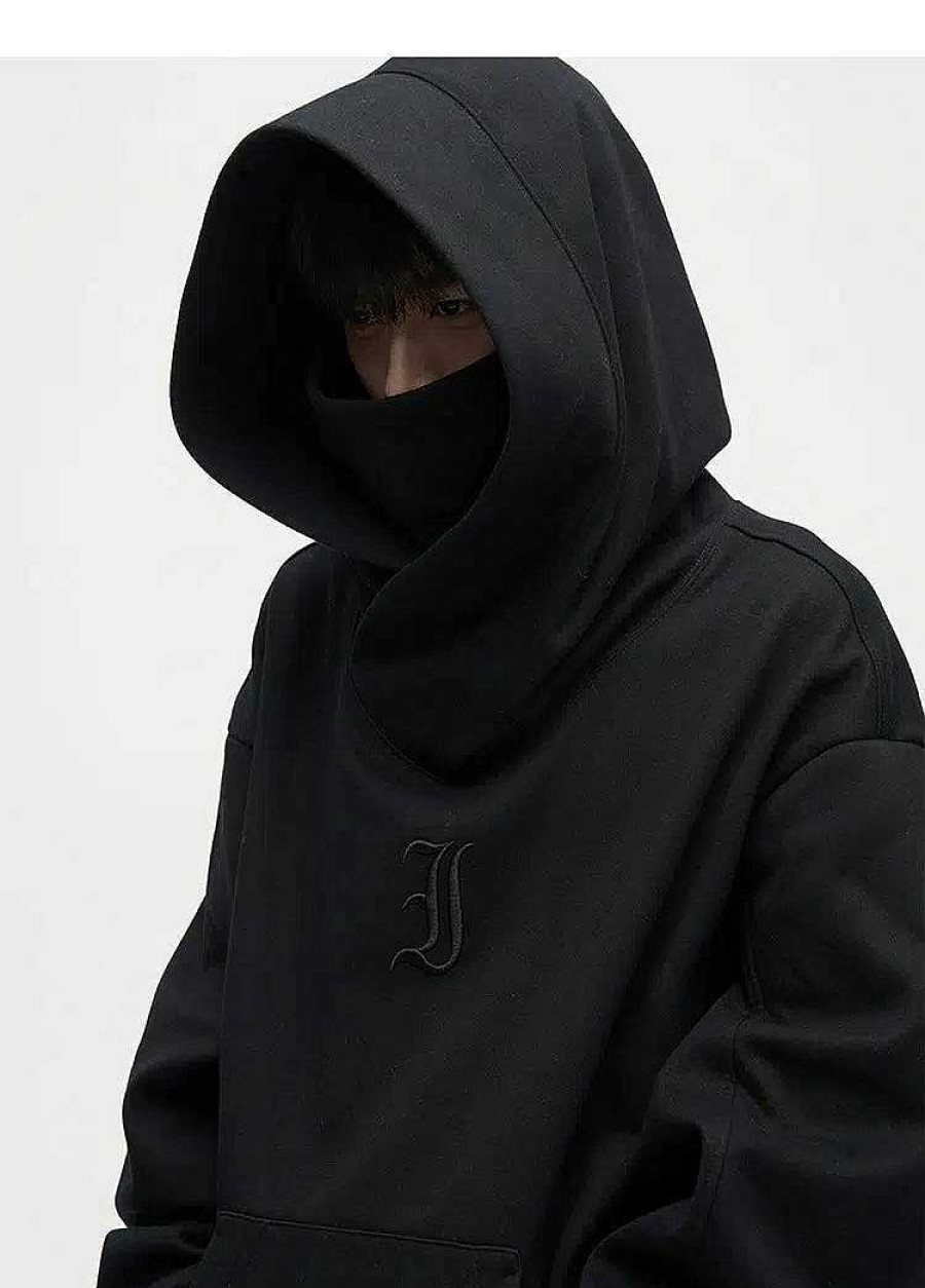 Clothing The Korean Fashion | Fleece Hooded Ninja Sweatshirt