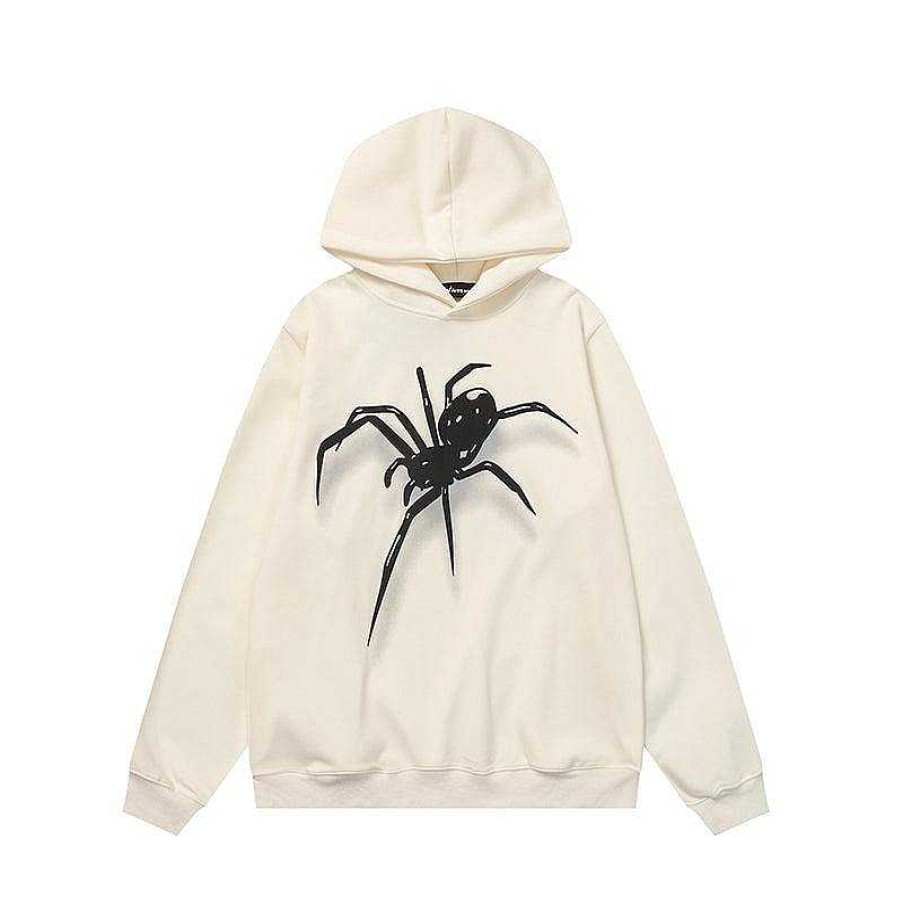 Clothing The Korean Fashion | Spider Print Hooded Sweatshirt