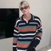 Clothing The Korean Fashion | Color Striped Long Sleeve Polo Shirt Black