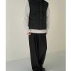 Clothing The Korean Fashion | Stand Collar Large Pocket Cotton Vest