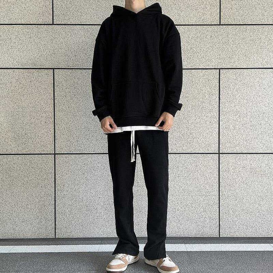 Clothing The Korean Fashion | Oversize Side Slit Hooded Sweater