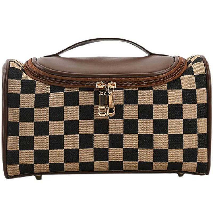 Women The Korean Fashion | Checkered Cosmetic Bag