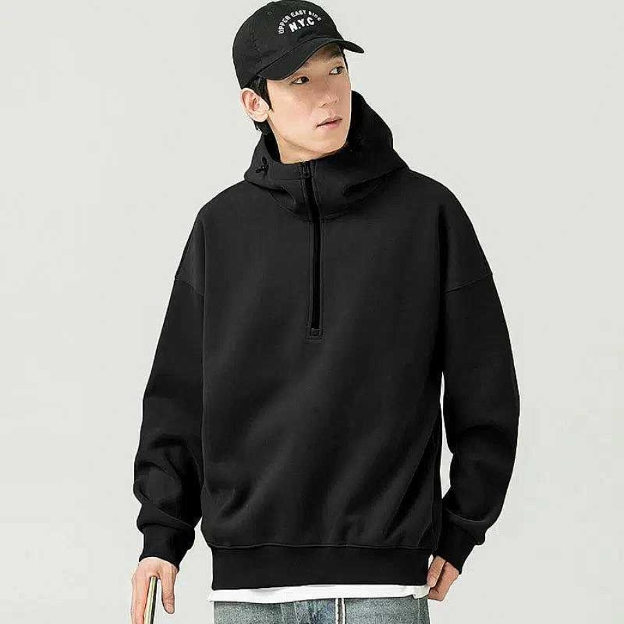 Clothing The Korean Fashion | Zipper Hooded Sports Sweatshirt