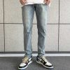 Clothing The Korean Fashion Jeans | Zipper Stretch Slim Jeans Blue