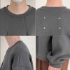 Clothing The Korean Fashion | Solid Color Round Neck Sweatshirt