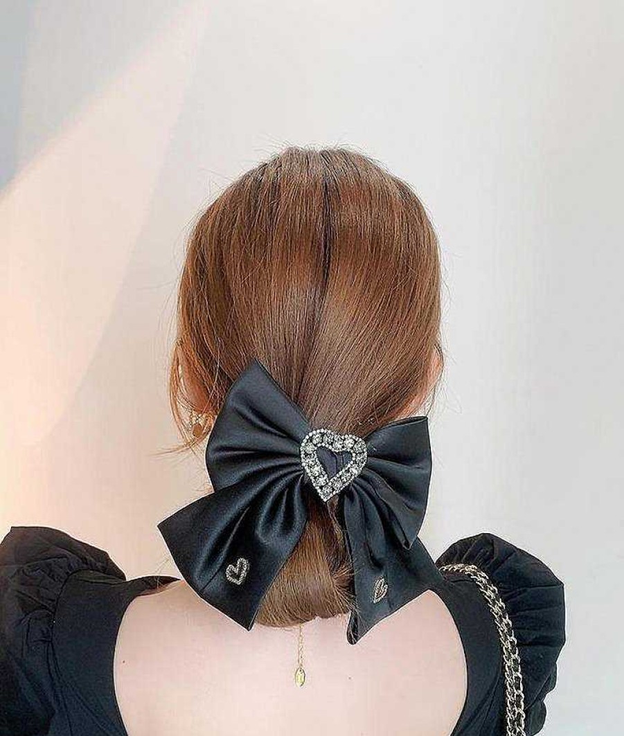 Women The Korean Fashion Hair Accessories | Bow-Knot Headdress Black