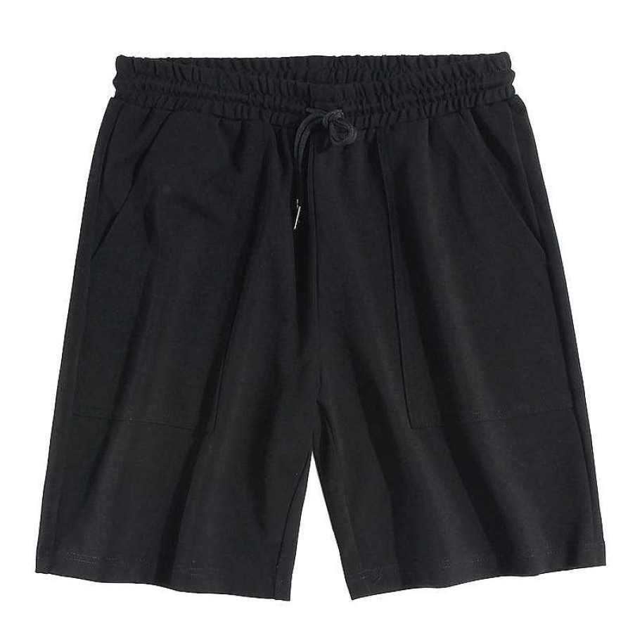 Clothing The Korean Fashion Shorts | Drawstring Track Shorts Black