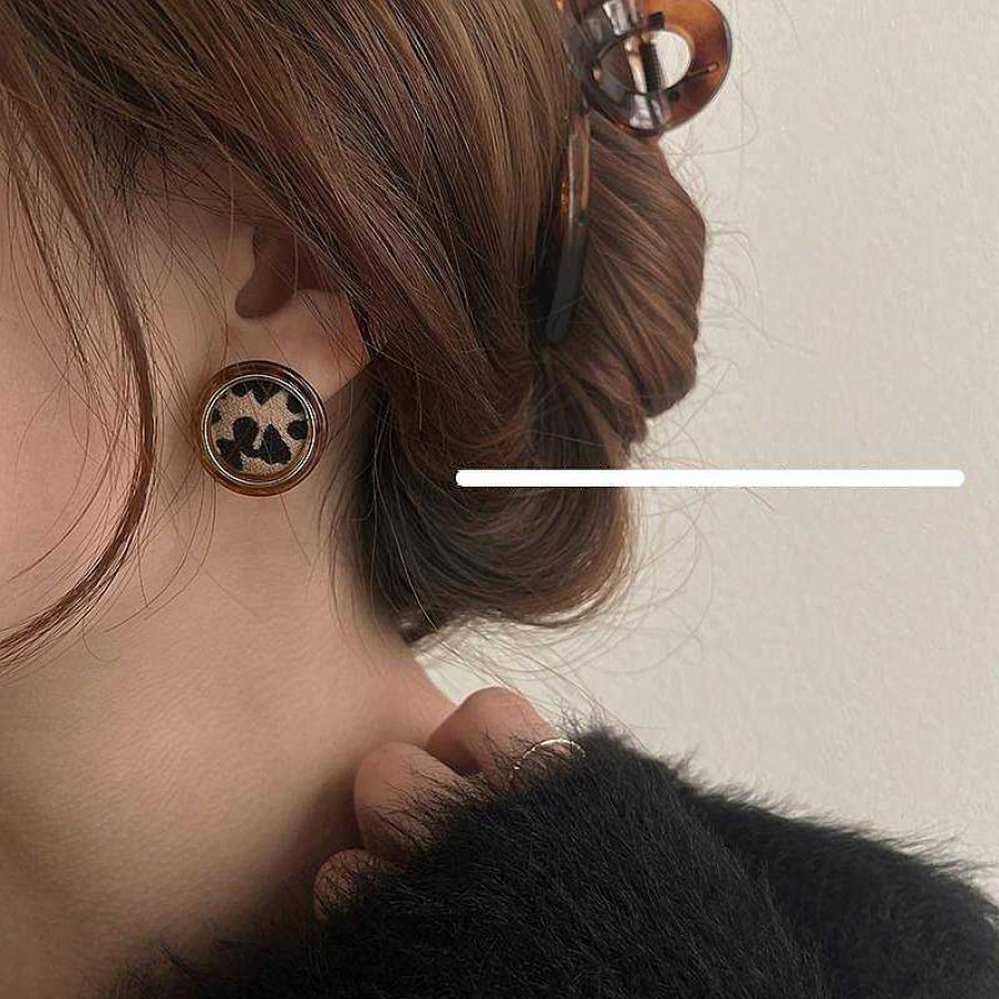 Women The Korean Fashion Earrings | Print Earrings Leopard