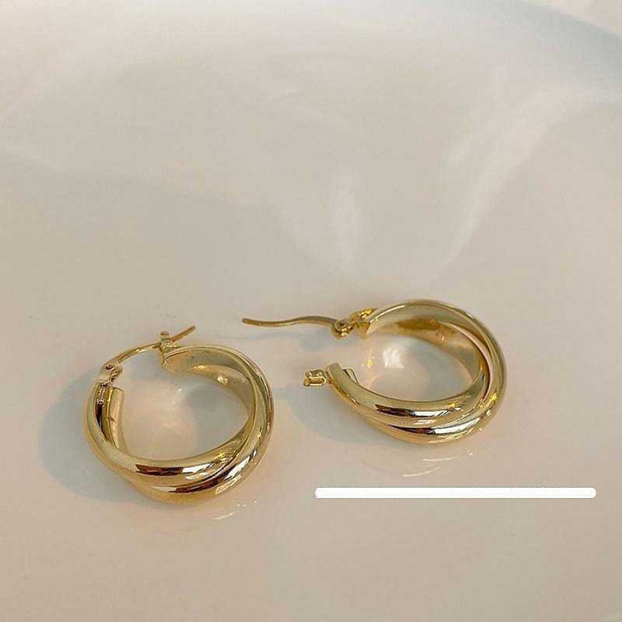 Women The Korean Fashion Earrings | Hoop Earrings Gold