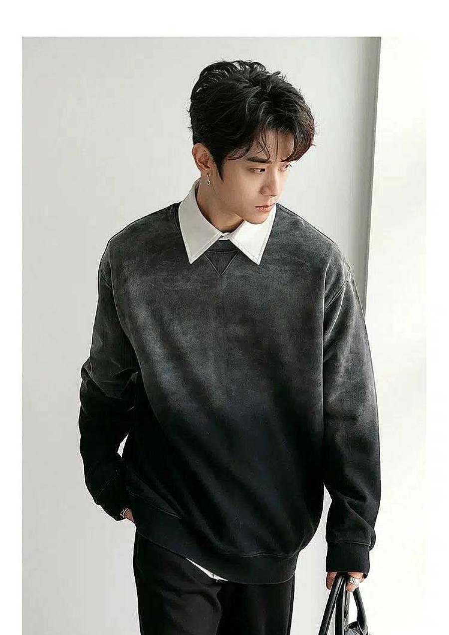 Clothing The Korean Fashion | Washed Gradient Sweatshirts