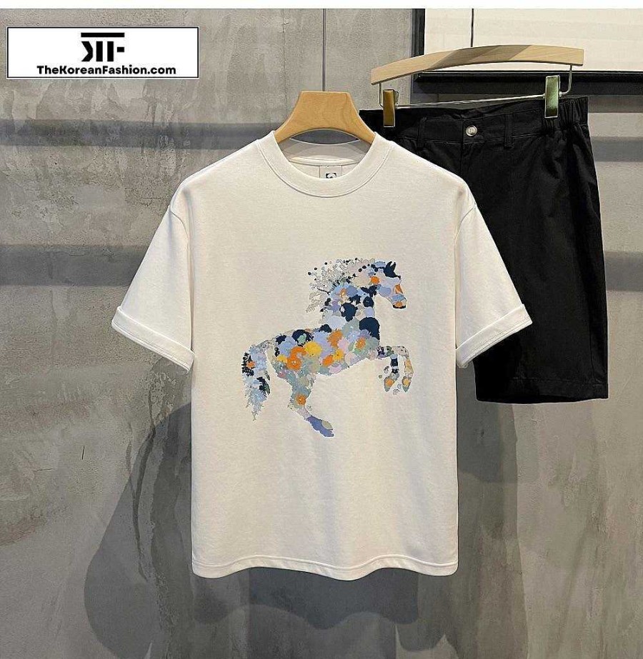 Casual Style Clothes The Korean Fashion | Horse Print T-Shirt