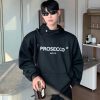 Clothing The Korean Fashion | Prosecco Graphic Hooded Velvet Sweatshirt