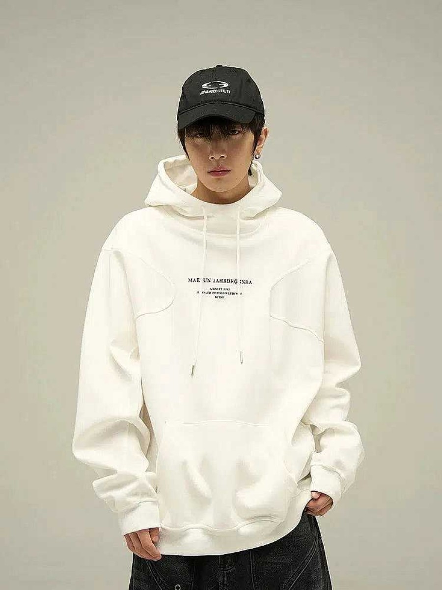 Clothing The Korean Fashion | Printed Letters Hooded Sweatshirt