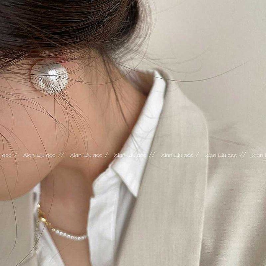 Women The Korean Fashion Earrings | Hemisphere Pearl Earrings