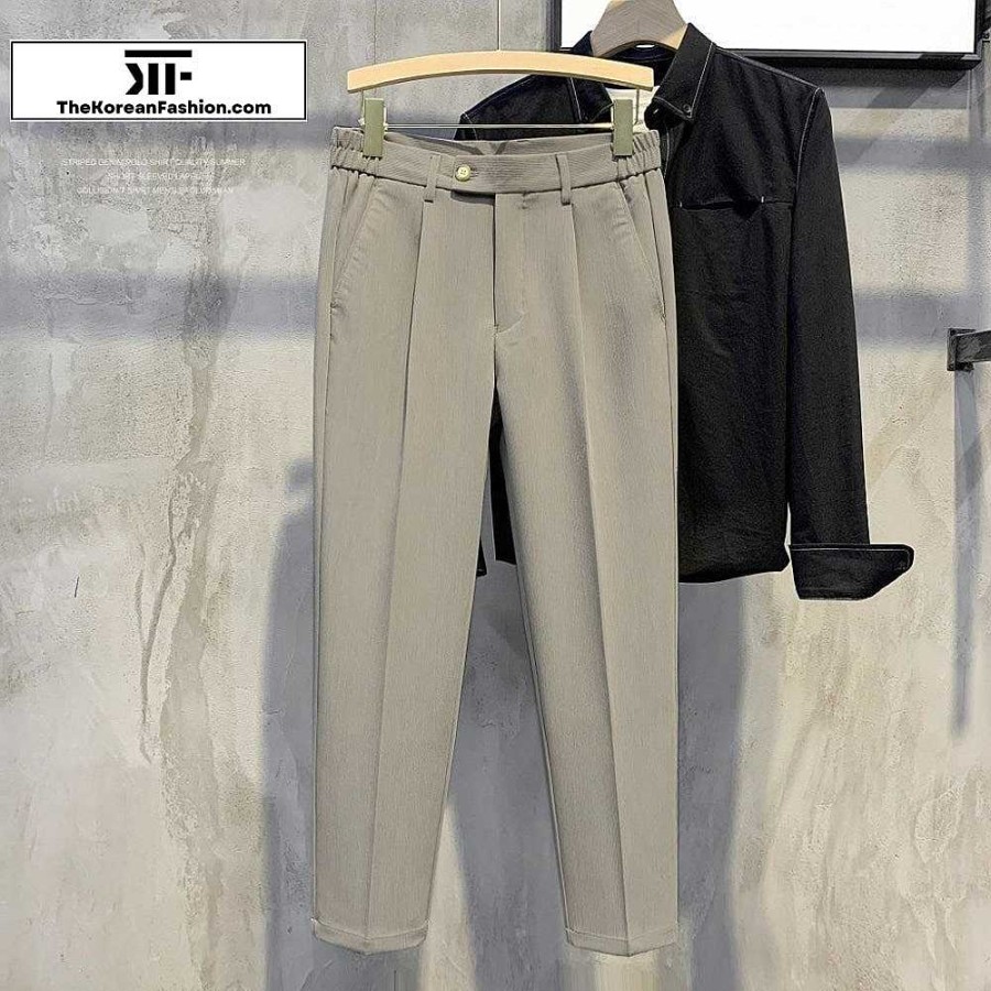 Casual Style Clothes The Korean Fashion | Elastic Waist Pendant Straight Pants