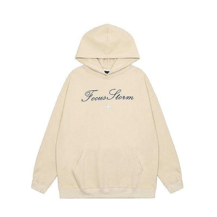 Clothing The Korean Fashion | Embroidered Back Print Hooded Sweatshirt