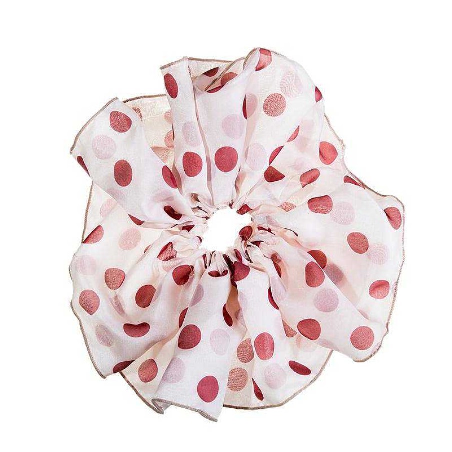 Women The Korean Fashion Hair Accessories | Polka Dot Organza Scrunchies