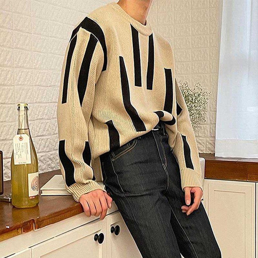 Clothing The Korean Fashion | Colorblock Knit Sweater