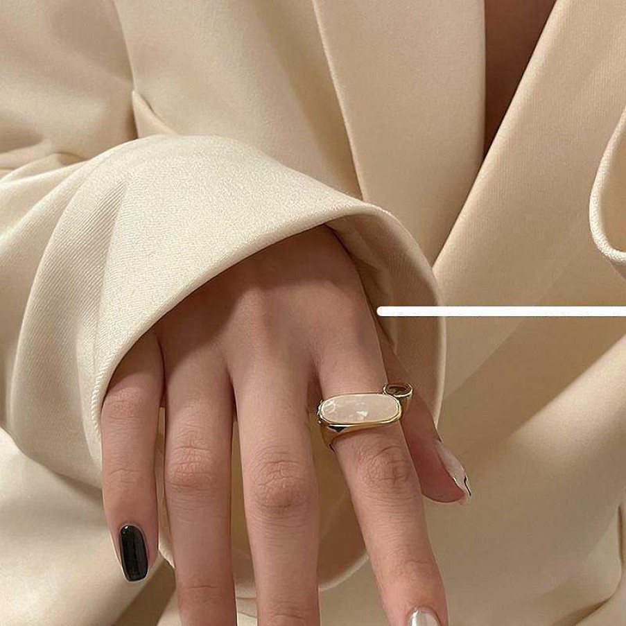 Women The Korean Fashion Rings | Open Shell Ring Gold