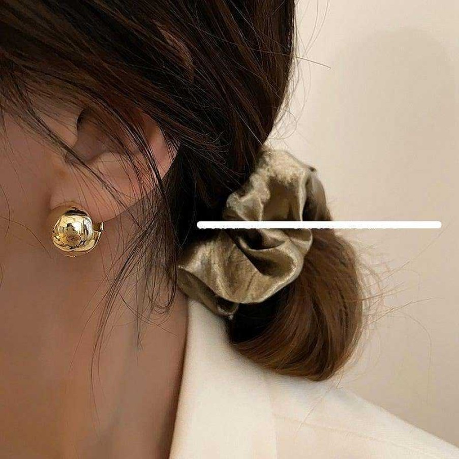 Women The Korean Fashion Earrings | En Ball Earrings Gold