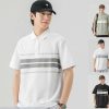 Clothing The Korean Fashion | Loose-Fit Striped Polo Shirt