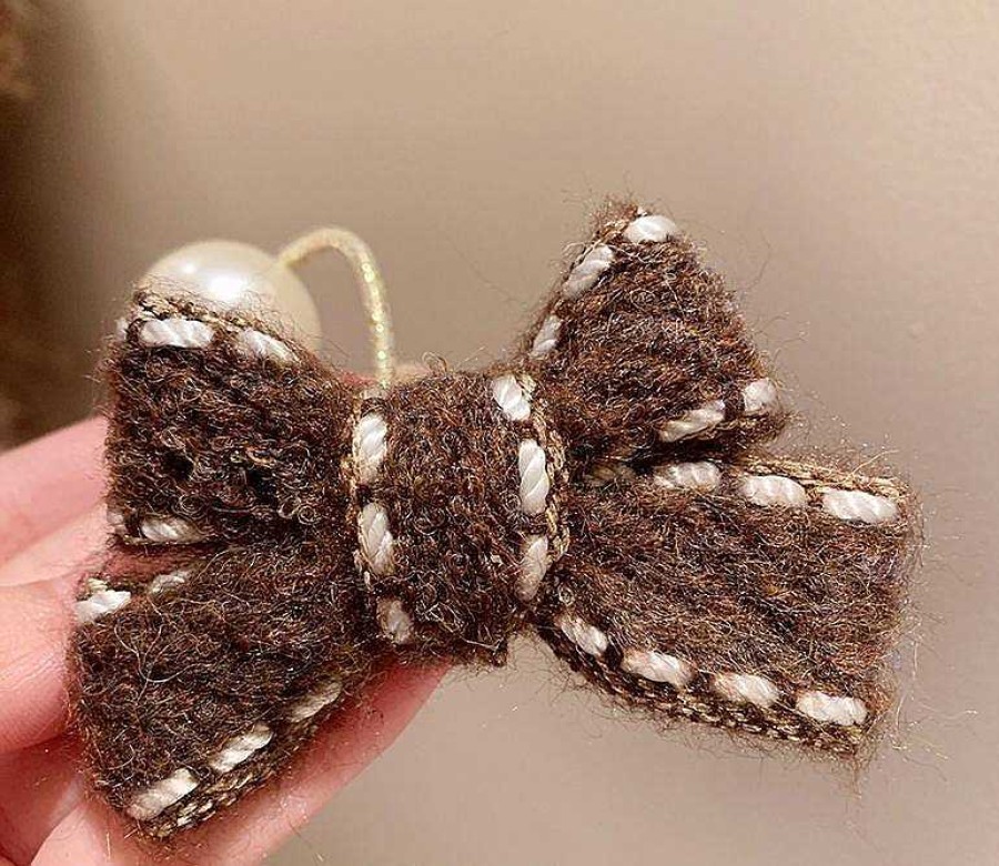 Women The Korean Fashion Hair Accessories | Knitted Bow Hair Tie