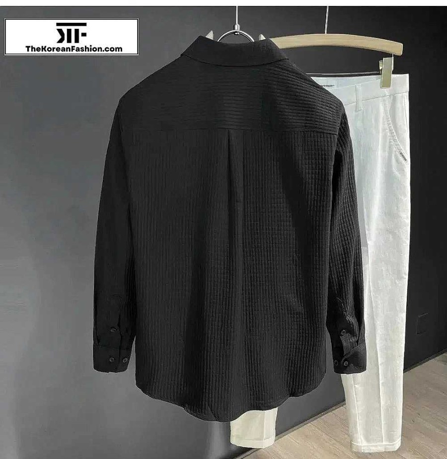 Casual Style Clothes The Korean Fashion | Check Patch Long Sleeve Shirt